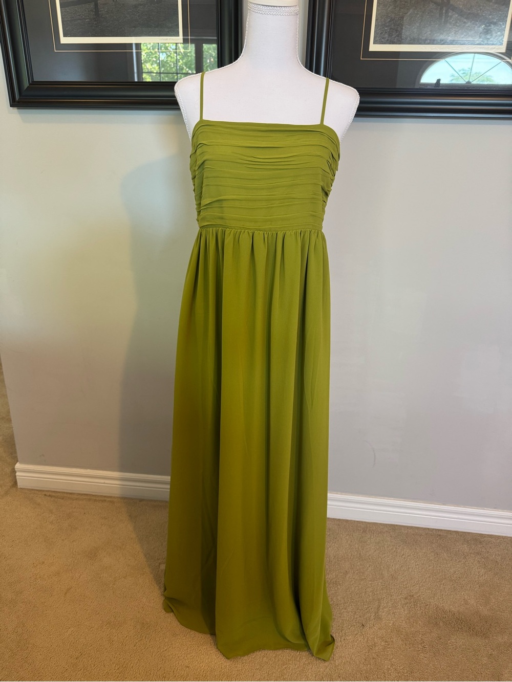 RW&CO. Olive Green Spaghetti Strap Maxi Dress